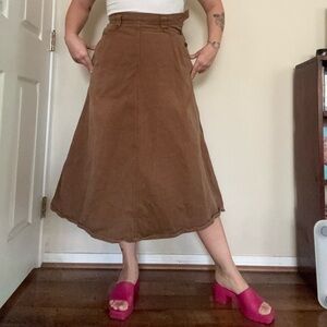 Vintage Liz Claiborne Brown Denim Maxi Skirt